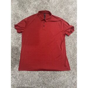 Lululemon Evolution Polo Shirt XXL Red Heathered Short Sleeve Golf Top